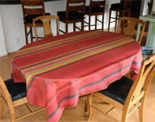 Ainoha coated toile Basque oval tablecloth