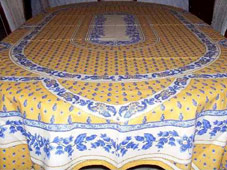 Rectoval provencal tablecloth with border