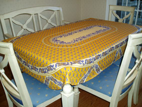 rectoval custom made tablecloth with Provencal design usa