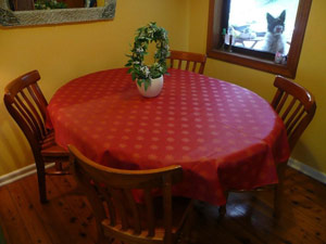 coated Jacquard oval tablecloth Sydney