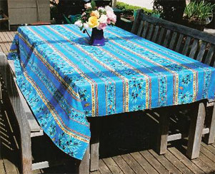 French blue tablecloth from Provence olive design