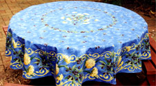 French cotton tablecloth for large round tables