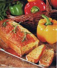 French cooking recipe capsicum and bacon cake