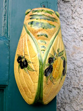 ceramic cicada made in provence olive design