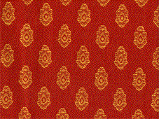 French Jacquard fabric with red and gold design