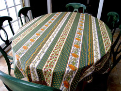 oval cotton French tablecloth provencal design USA