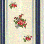 Traditional French cotton fabric blue design