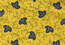 yellow and blue french coated cotton fabric for tablecloths