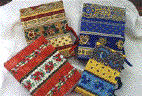 photos boxes covered with provencal fabrics