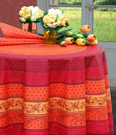 round tablecloth with plastic coating provence style cloth