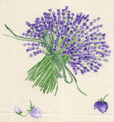 French cotton fabric with lavender design
