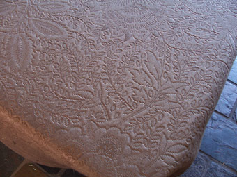 Taupe pique rectangular tablecloth