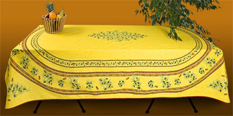 Rectoval coated tablecloth