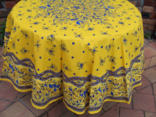 large round tablecloth yellow provencal design