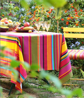 toile basque acrylic coated tablecloth