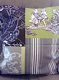 toile patch cushion cover