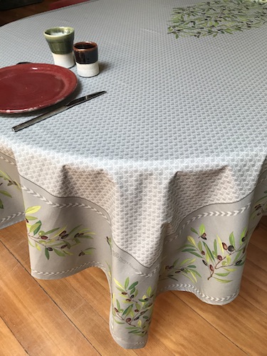 PVC Pears Grey Fruit Oilcloth Vinyl Tablecloth Wipe Easy 140CM Wide