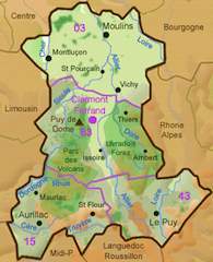 map of auvergne