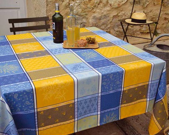CARPE DIEM YELLOW French Jacquard Woven Teflon Cotton Coated Tablecloths Fall Thanksgiving Party Table Decor French Home Decor Gifts