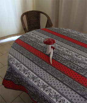 black and red stain resistant tablecloth
