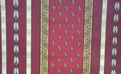 red coated tablecloth