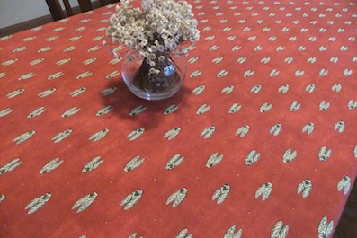 french provencal tablecloth with cicada design