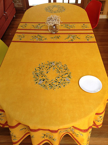 10 to 12 seater french provencal tablecloth with olive designs