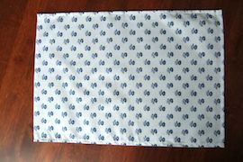 blue and white cotton placemat