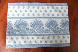 blue and white cotton placemat