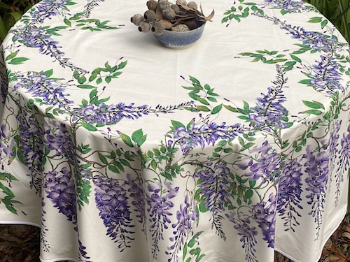 wisteria design round tablecloth