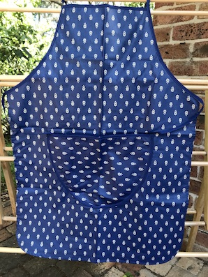 acrylic coated navy apron
