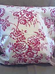 green toile cushion cover