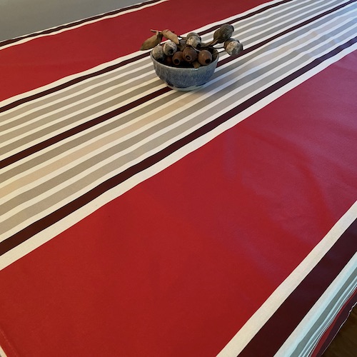 contemporary red tablecloth